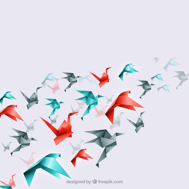 Origami vogels achtergrond