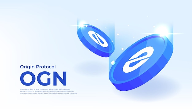 Vector origin protocol ogn coin cryptocurrency concept banner background