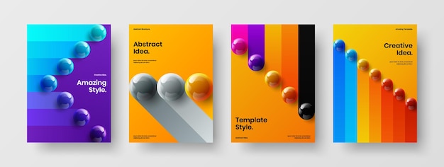 Original 3d balls poster illustration composition