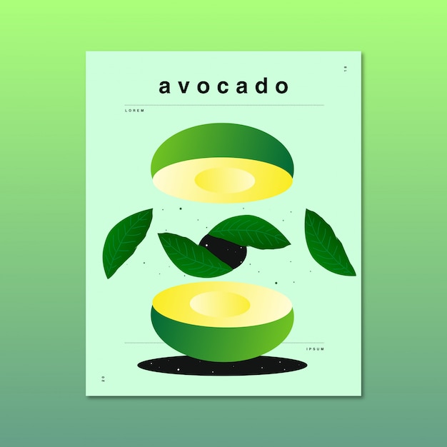 Вектор Оригинальная и абстрактная иллюстрация авокадо