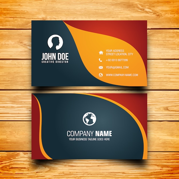 Original Business Card with flat design