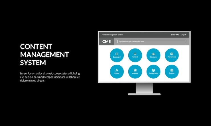 Vector original content management system cms vector illustration