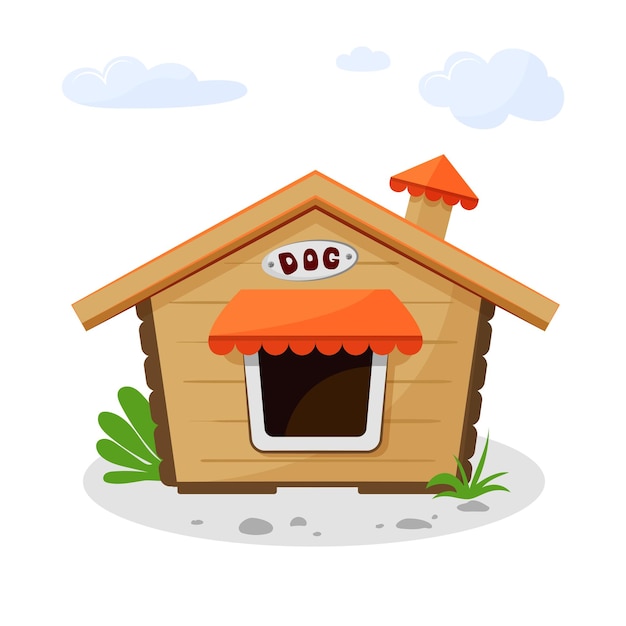 Vector original doghouse with a visor