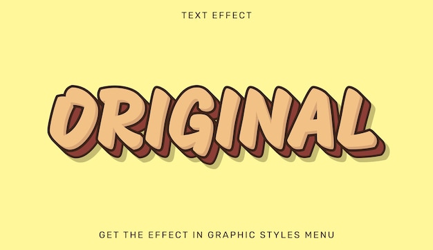 Original editable text effect in 3d style