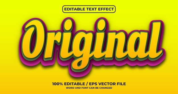 Original editable text effect