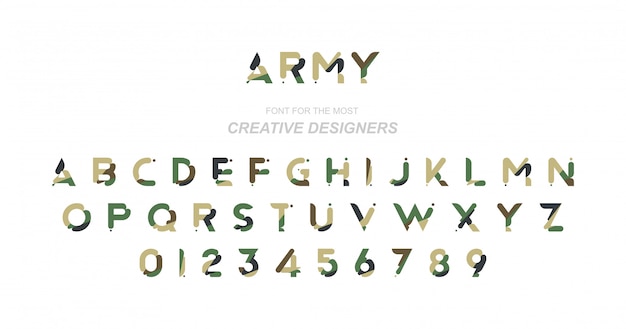 Original font in camouflage