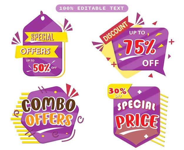 Original set of discount sale labels