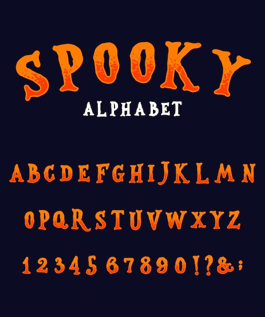 Vector original spooky alphabet