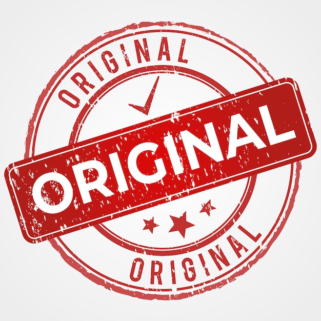 original stamp in red shade with grunge look