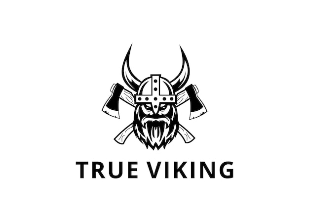 The original Vikings logo featuring a war head on a background of two axes