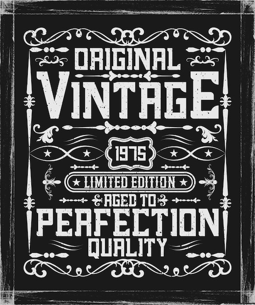 Vector original vintage 1975 limited edition aged to perfection quality vintage birthday t shirt design