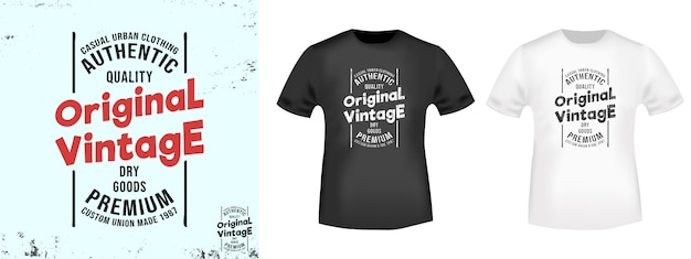 Vettore timbro di stampa t shirt vintage originale