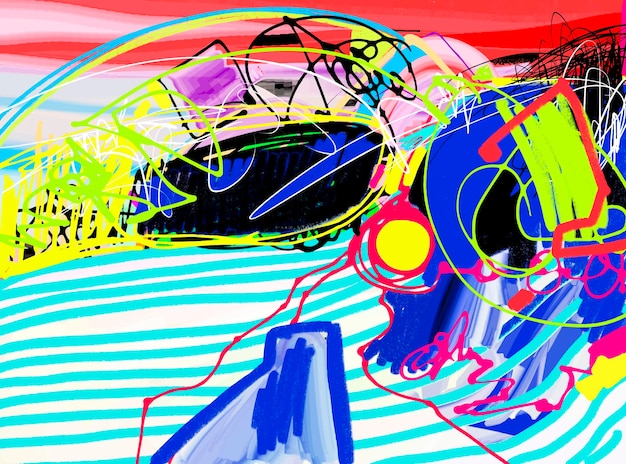 Origineel digitaal schilderij van abstracte compositie