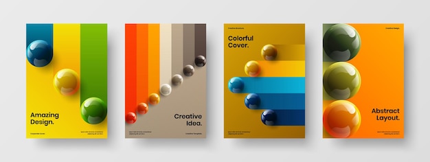 Originele collectie realistische sferen presentatie-indeling