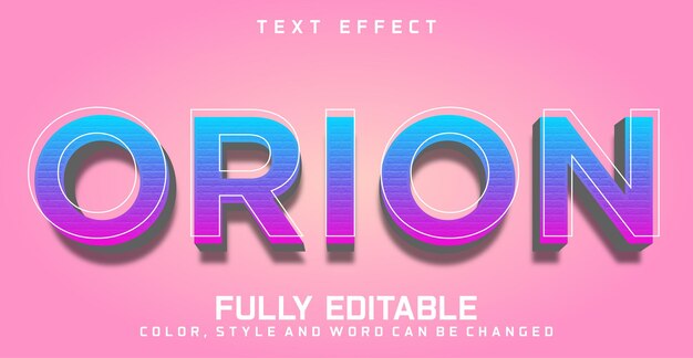 Vector orion text editable style effect texture style concept