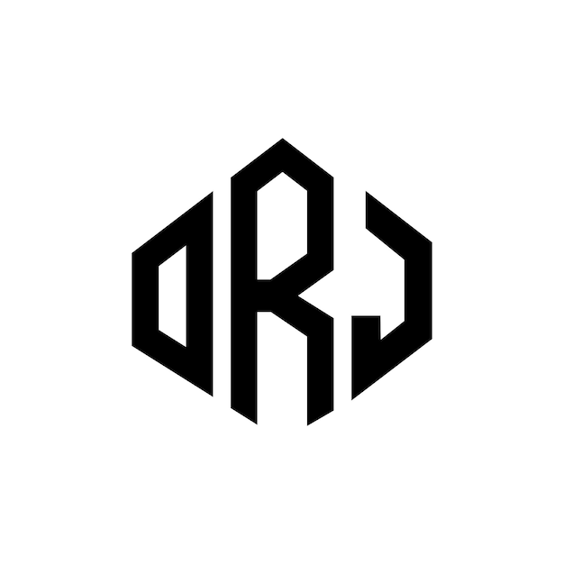 ORJ letter logo ontwerp met veelhoek vorm ORJ veelhoek en kubus vorm logo ontwerp ORJ zeshoek vector logo sjabloon witte en zwarte kleuren ORJ monogram bedrijf en vastgoed logo