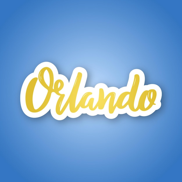 Orlando handgetekende belettering naam van de stad van de vs