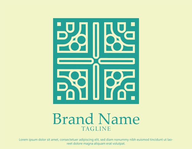 Ornament art logo design template