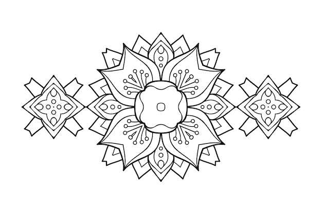 Vector ornament beautiful outline mandala. geometric