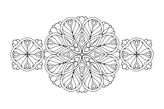 Ornamento bellissimo contorno mandala. geometrico