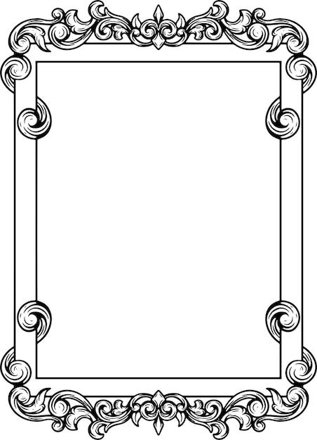 Vector ornament border frame vintage simple