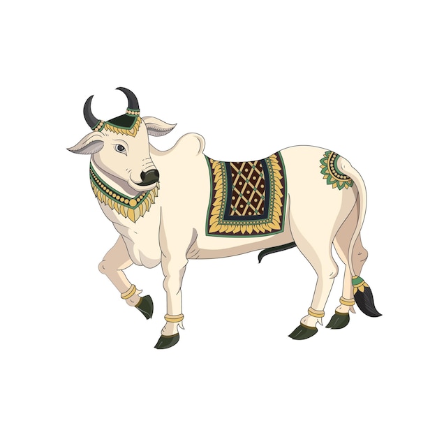 Ornament Cow art vector