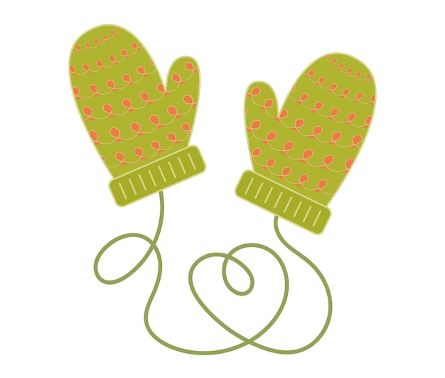 Vector ornament cozy colorful winter mittens