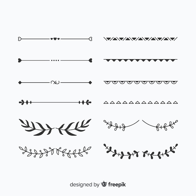 Vector ornament divider collection