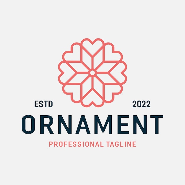 Ornament flower logo designs template