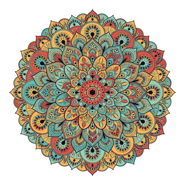 Ornament kleurrijke kaart met mandala