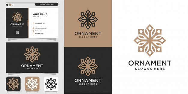 Ornament logo and business card design, luxury, abstract, beauty, icon