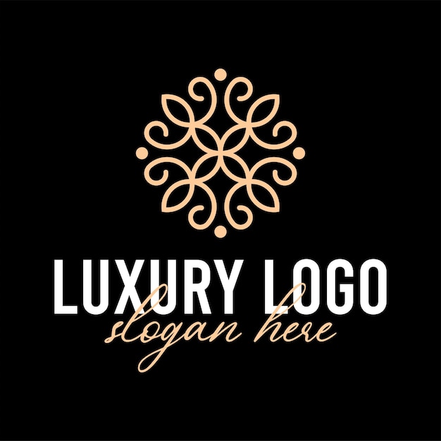 Ornament logo design concept luxury and elegant style Premium Vector