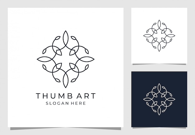 Ornament logo design in floral style