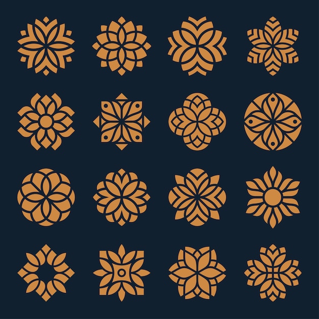 Vector ornament logo and icon design set.