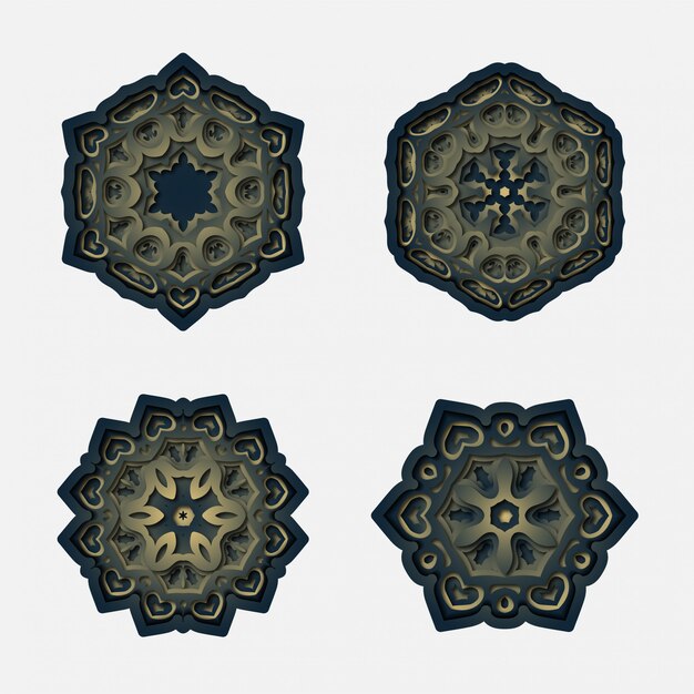 Ornament mandala background, laser cutting decoration