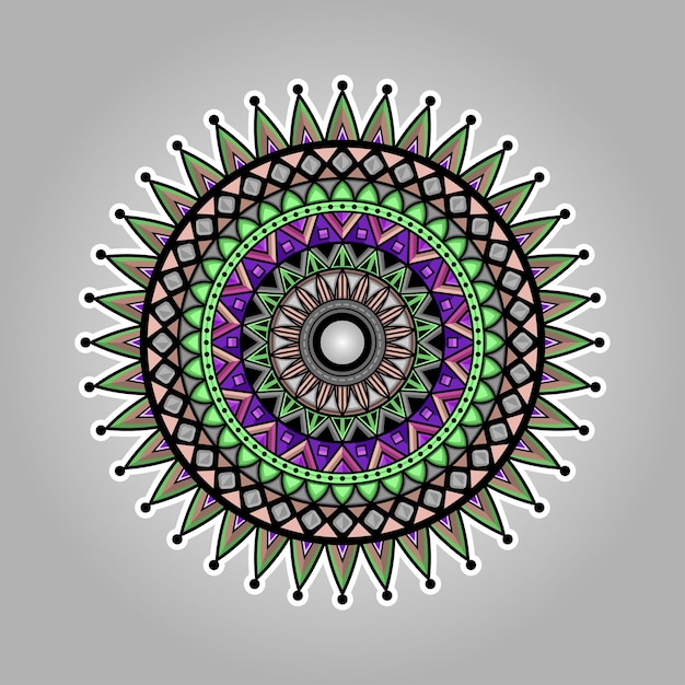 Ornament mandala geometrie kleurrijke illustratie