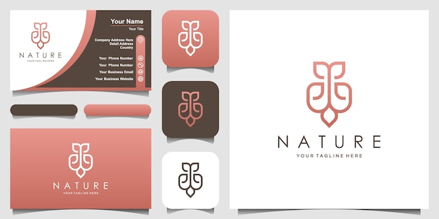 Ornamento naturale logo design con il concetto di foglia