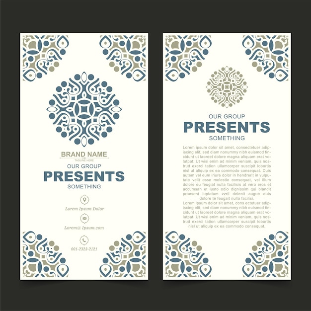 Ornament pattern business card design