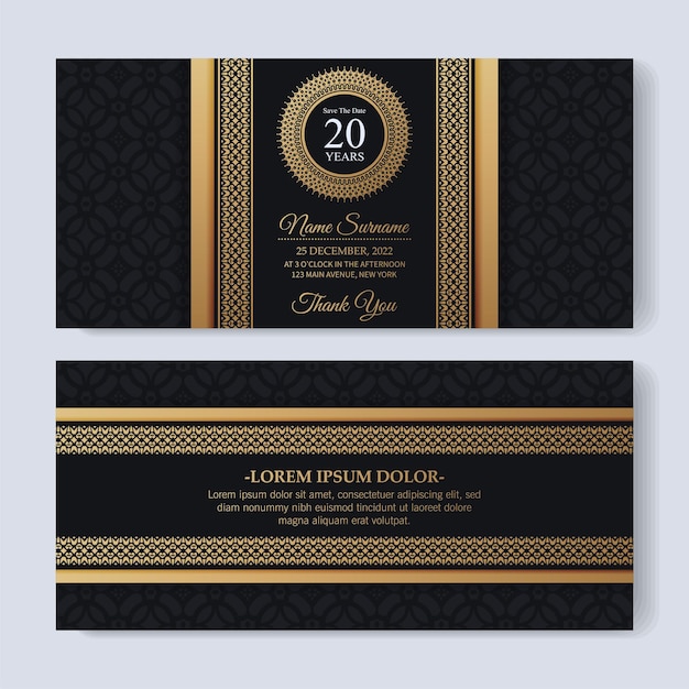 Ornament pattern style elegant birthday invitation