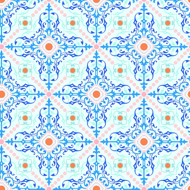 Ornament seamless pattern for tile mosaic wallpaper background.