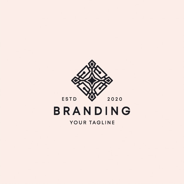 Ornament star logo design template