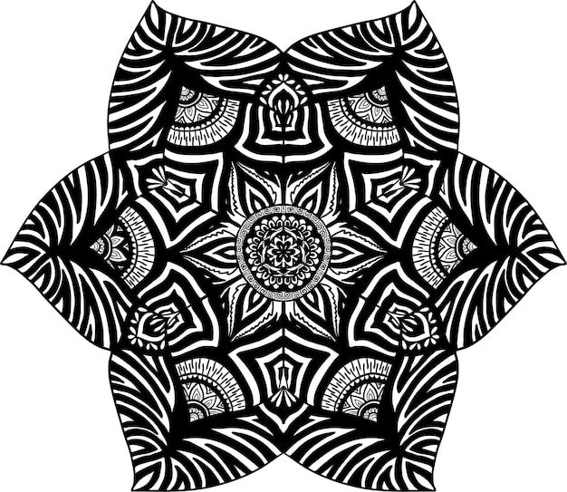 Ornament zwart witte kaart met mandala. Geometrisch cirkelelement gemaakt in vector.