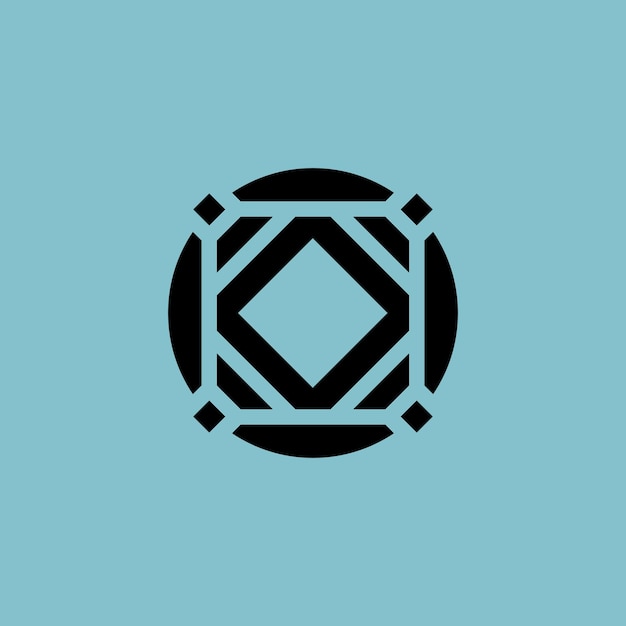 装飾的な抽象文字 O サークルのロゴ