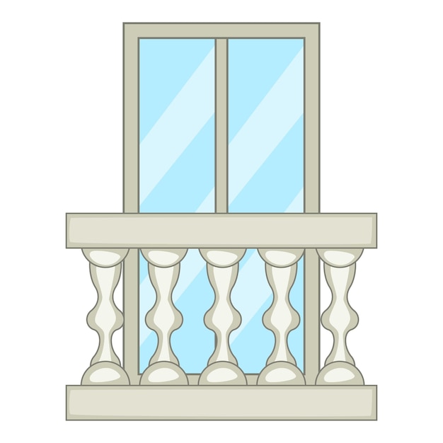 装飾用バルコニーのアイコン Web の装飾用バルコニー ベクトル アイコンの漫画イラスト