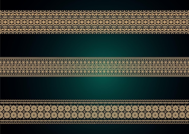 Ornamental border design for textile digital print digital border design