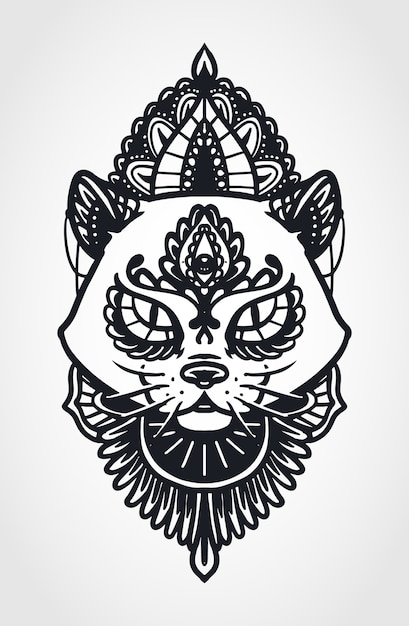 Ornamental cat illustration