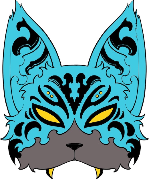 Ornamental Cat Mask Vector Stockeps