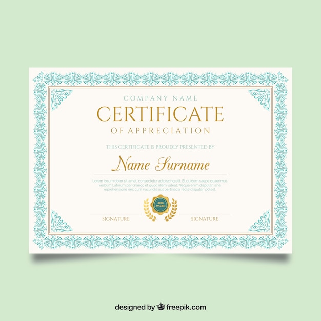 Ornamental certificate border