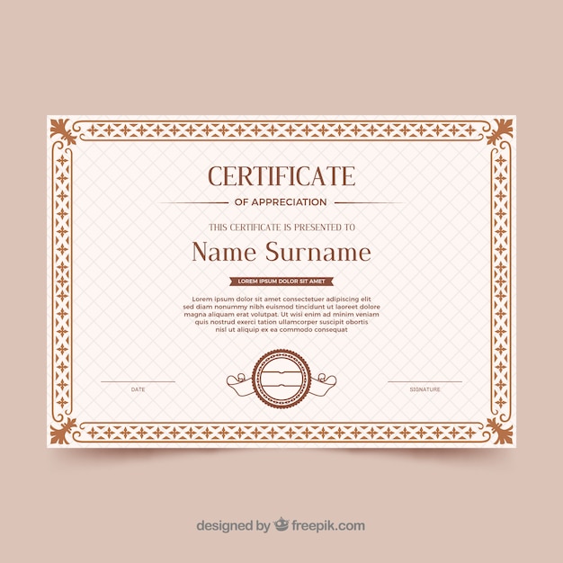 Vector ornamental certificate border