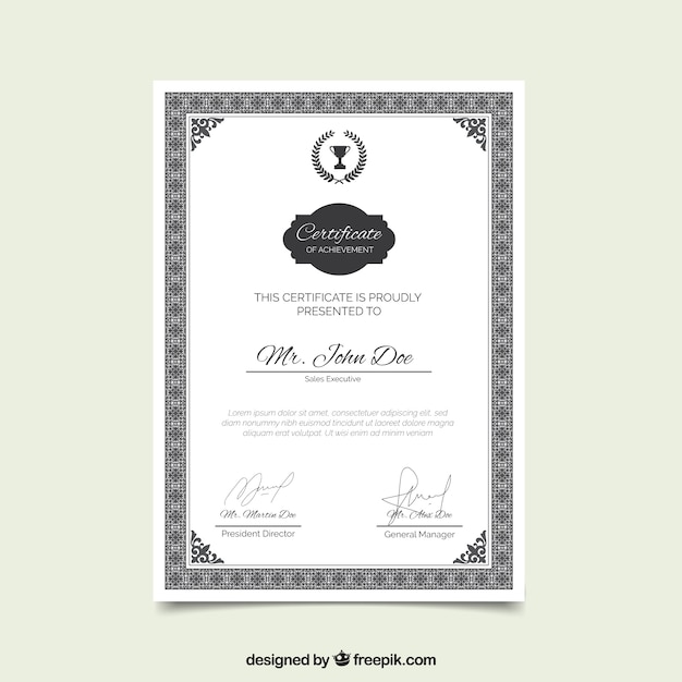 Ornamental certificate border